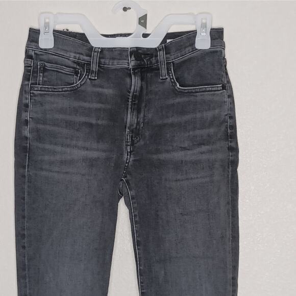 Edwin Pixie Womens Jeans 26 Mid Rise 9" Skinny Weathered Black Denim - Picture 3 of 16